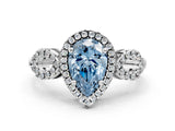 Platinum Fancy Blue Pear Cut Cut Halo Diamond Infinity Band with Four-Prong Setting_12