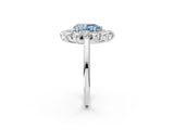 Platinum Fancy Blue Pear Cut Diamond Floral Double Halo Engagement Ring with Prong Setting_56