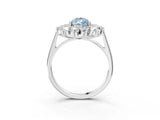 Platinum Fancy Blue Pear Cut Diamond Floral Double Halo Engagement Ring with Prong Setting_57