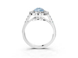 Platinum Fancy Blue Pear Cut Diamond Floral Halo Split Shank Prong Setting Ring_15