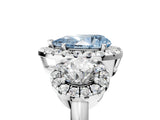 Platinum Fancy Blue Pear Cut Diamond Three-Stone Halo Ring with Prong Setting and Pavé Accents_17
