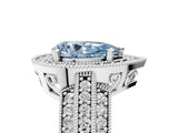 Platinum Fancy Blue Pear Cut Halo Diamond Engagement Ring with Pave Split Shank and Four-Prong Setting_11