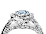 Platinum Fancy Blue Pear Cut Halo Diamond Split Shank Pave Ring_10