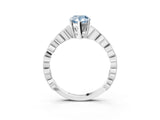 Platinum Fancy Blue Pear Cut Solitaire Diamond Ring with Infinity Twist Band and Four-Prong Setting_9