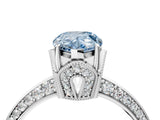 Platinum Fancy Blue Pear Cut Solitaire Split Shank Pave Diamond Engagement Ring with Four-Prong Setting_10