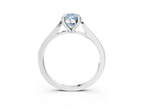 Platinum Fancy Blue Pear  Solitaire Diamond Ring with Four-Prong Setting and Tapered Band 3