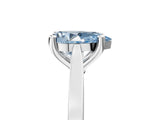 Platinum Fancy Blue Pear  Solitaire Diamond Ring with Four-Prong Setting and Tapered Band 5