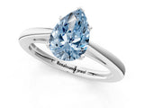 Platinum Fancy Blue Pear  Solitaire Diamond Ring with Split Shank and Four-Prong Setting_13