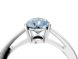 Platinum Fancy Blue Pear  Solitaire Diamond Ring with Split Shank and Four-Prong Setting_16