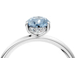 Platinum Fancy Blue Pear  Solitaire Diamond Ring with a Classic Band and Four-Prong Setting 4