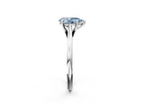 Platinum Fancy Blue Pear  Solitaire Engagement Ring with Four-Prong Setting and Classic Band 2