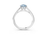 Platinum Fancy Blue Pear  Solitaire Engagement Ring with Four-Prong Setting and Classic Band 3