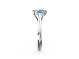 Platinum Fancy Blue Pear  Solitaire Engagement Ring with Six-Prong Setting and Classic Band 2