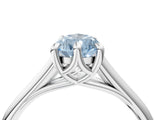Platinum Fancy Blue Pear  Solitaire Engagement Ring with Six-Prong Setting and Classic Band 4