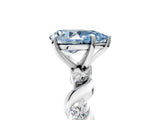 Platinum Fancy Blue Pear  Solitaire Twisted Band with Prong Setting