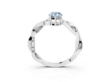 Platinum Fancy Blue Pear  Solitaire Twisted Pave Diamond Ring with Four-Prong Setting_4