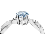 Platinum Fancy Blue Pear  Solitaire Twisted Pave Diamond Ring with Four-Prong Setting_5