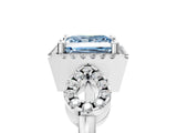 Platinum Fancy Blue Princess Cut Cut Halo Diamond Infinity Band with Four-Prong Setting_17