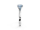 Platinum Fancy Blue Princess Cut Diamond Engagement Ring with Side Stone Accents and Four-Prong Setting_2