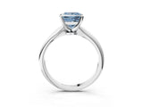 Platinum Fancy Blue Princess Cut Diamond Solitaire Engagement Ring with Classic Band and Four-Prong Setting_15