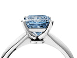 Platinum Fancy Blue Princess Cut Diamond Solitaire Engagement Ring with Classic Band and Four-Prong Setting_16