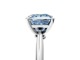 Platinum Fancy Blue Princess Cut Diamond Solitaire Engagement Ring with Classic Band and Four-Prong Setting_17