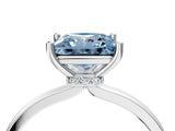 Platinum Fancy Blue Princess Cut Diamond Solitaire Ring with Classic Band and Four-Prong Setting_16