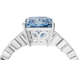 Platinum Fancy Blue Princess Cut Solitaire Diamond Ring with Infinity Twist Band and Four-Prong Setting_10