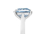 Platinum Fancy Blue Princess  Solitaire Diamond Ring with Four-Prong Setting and Tapered Band 5