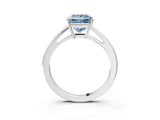Platinum Fancy Blue Princess  Solitaire Diamond Ring with Split Shank and Four-Prong Setting_15