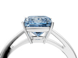 Platinum Fancy Blue Princess  Solitaire Diamond Ring with Split Shank and Four-Prong Setting_16