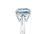 Platinum Fancy Blue Princess  Solitaire Diamond Ring with Split Shank and Four-Prong Setting_17