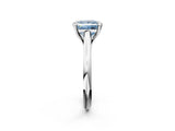 Platinum Fancy Blue Princess  Solitaire Engagement Ring with Six-Prong Setting and Classic Band 2