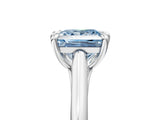 Platinum Fancy Blue Princess  Solitaire Engagement Ring with Six-Prong Setting and Classic Band 5