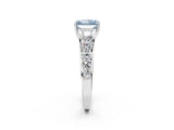 Platinum Fancy Blue Radiant Cut Brilliant Diamond Pavé Band with Six-Prong Setting_20