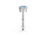Platinum Fancy Blue Radiant Cut Brilliant Split Shank Pave Solitaire Ring with Four-Prong Setting_14