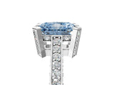 Platinum Fancy Blue Radiant Cut Brilliant Split Shank Pave Solitaire Ring with Four-Prong Setting_17