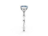Platinum Fancy Blue Radiant Cut Brilliant Three-Stone Pave Band with Four-Prong Setting_8