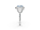 Platinum Fancy Blue Radiant Cut Cut Diamond Halo Engagement Ring with Open Split Pavé Band_8