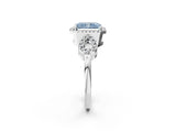 Platinum Fancy Blue Radiant Cut Cut Halo Diamond Infinity Band with Four-Prong Setting_14