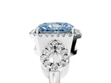 Platinum Fancy Blue Radiant Cut Cut Halo Diamond Infinity Band with Four-Prong Setting_17