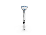 Platinum Fancy Blue Radiant Cut Diamond Engagement Ring with Side Stone Accents and Four-Prong Setting_26