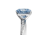 Platinum Fancy Blue Radiant Cut Diamond Engagement Ring with Side Stone Accents and Four-Prong Setting_53