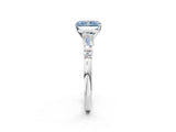 Platinum Fancy Blue Radiant  Cut Diamond Ring with Baguette Side Stones, Channel Set Band, and Four-Prong Setting_14