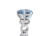Platinum Fancy Blue Radiant Cut Diamond Side Stone Engagement Ring with Four-Prong Setting_11