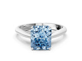 Platinum Fancy Blue Radiant Cut Diamond Solitaire Engagement Ring with Cathedral Setting and Four-Prong Mount_12
