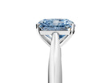 Platinum Fancy Blue Radiant Cut Diamond Solitaire Engagement Ring with Cathedral Setting and Four-Prong Mount_17