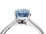 Platinum Fancy Blue Radiant Cut Diamond Solitaire Engagement Ring with Classic Band and Four-Prong Setting_16
