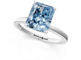 Platinum Fancy Blue Radiant Cut Diamond Solitaire Ring with Classic Band and Four-Prong Setting_13