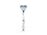 Platinum Fancy Blue Radiant Cut Diamond Solitaire Ring with Classic Band and Four-Prong Setting_14